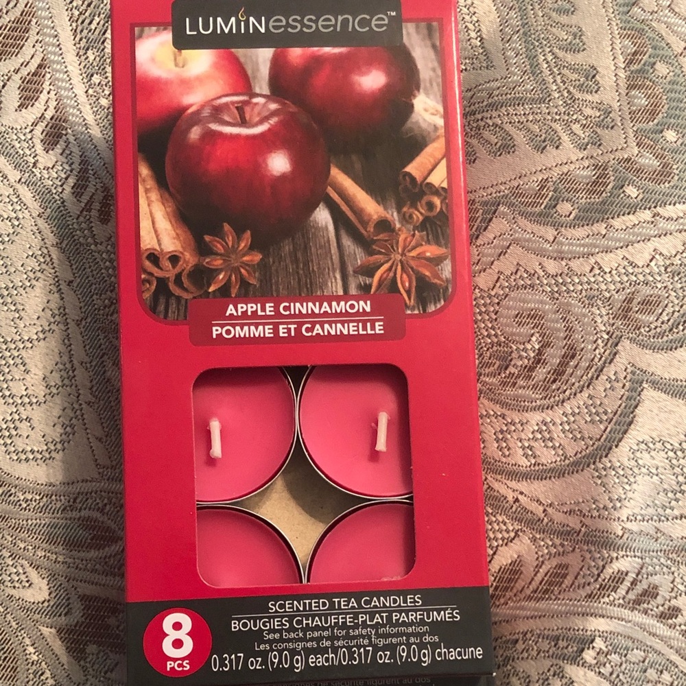 Luminess Apple Cinnamon Scented Red Tea Light Set